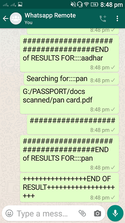 Searchforfilebyfilenameinfolder command, whatsapp cloud remote